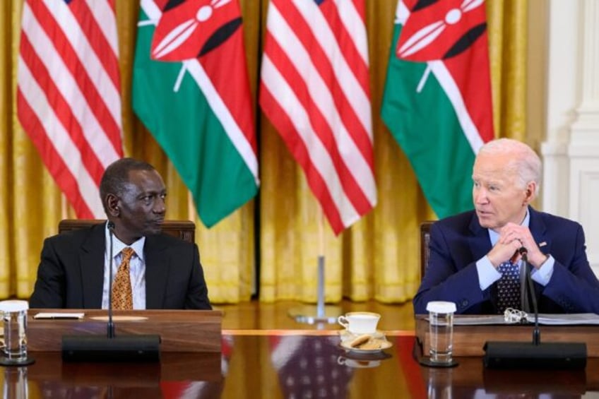 US President Joe Biden and visiting Kenyan President William Ruto take part in an event wi