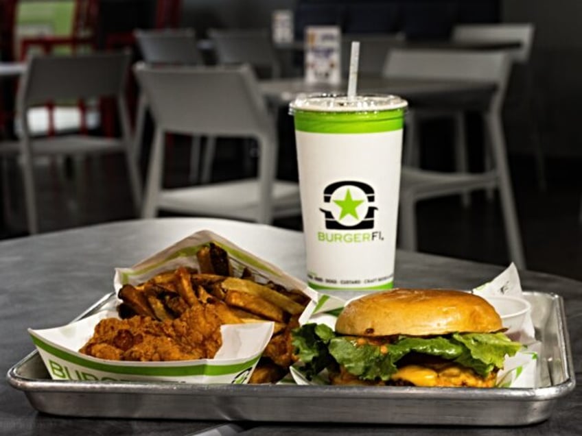 ARLINGTON, VIRGINIA - AUGUST 20: In this photo illustration, a burger, fries, and chicken