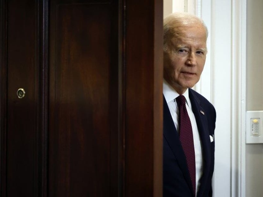 WASHINGTON, DC - JUNE 29: U.S. President Joe Biden walks into the Roosevelt Room to delive