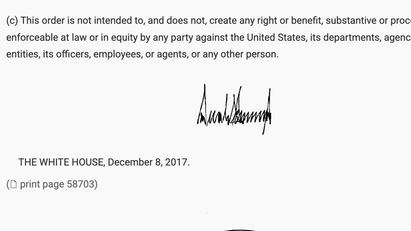 Trump signature 2017