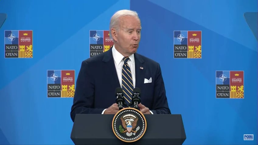 President Joe Biden touts the unity of NATO during a press conference in Spain.