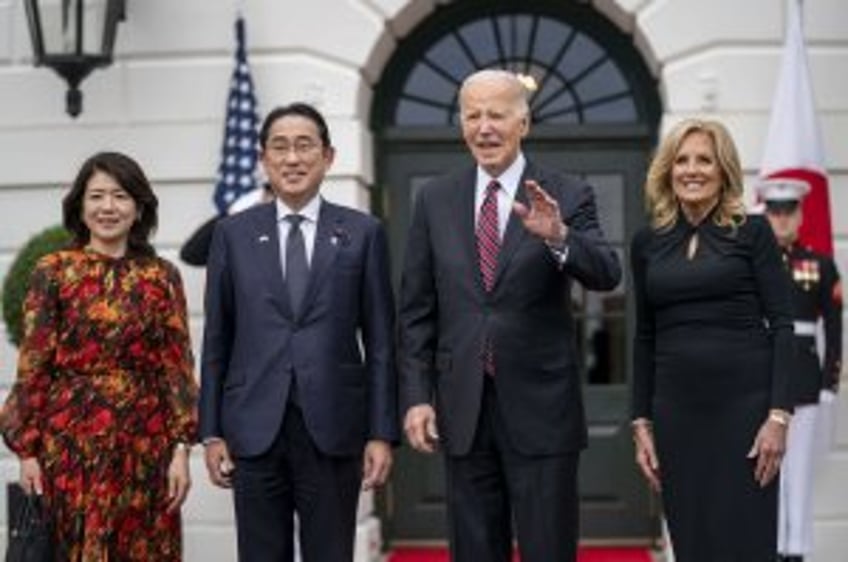 Bidens greet Japanese PM Kishida, wife at White House for state visit