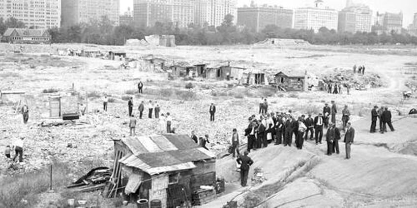 bidens open border policies create depression era hooverville in new yorks central park