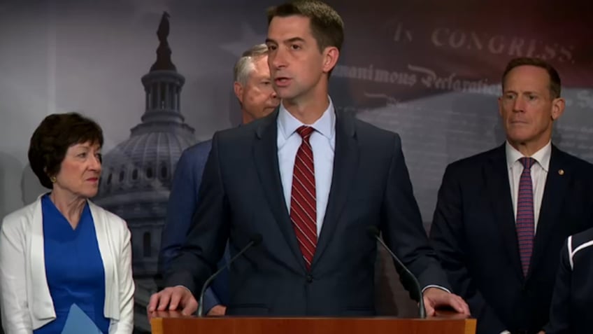 Sen. Tom Cotton speaks in Washington, D.C.