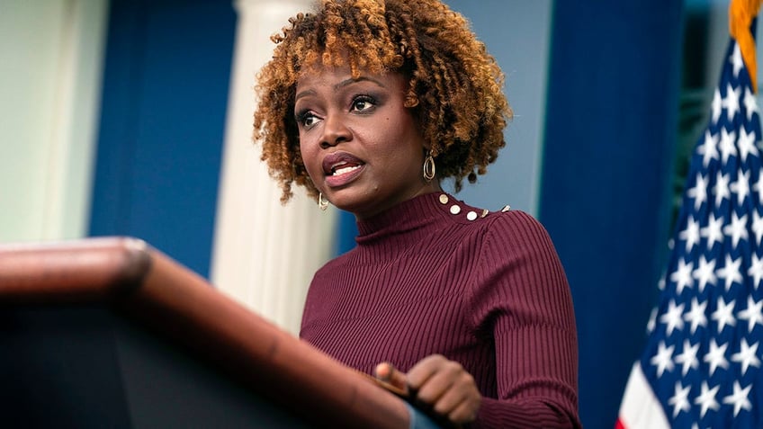 White House Press Secretary Karine Jean-Pierre speaks at briefing