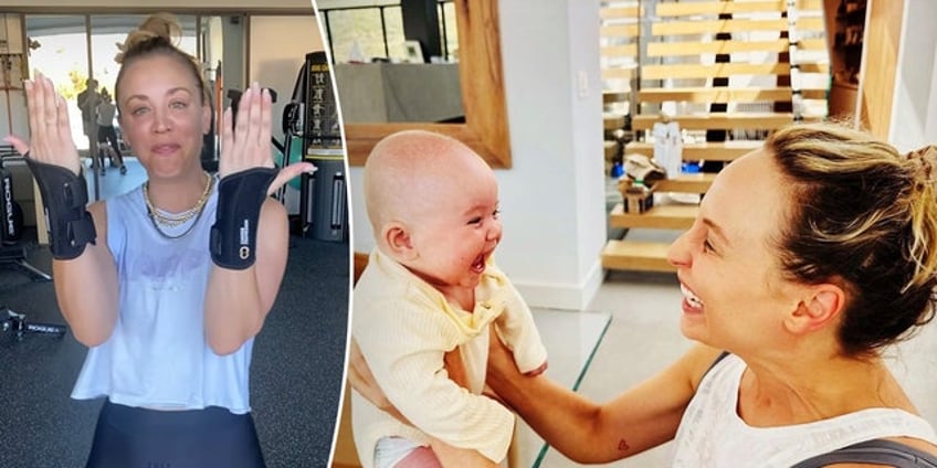 big bang theory actress kaley cuoco developed carpal tunnel syndrome from holding infant daughter