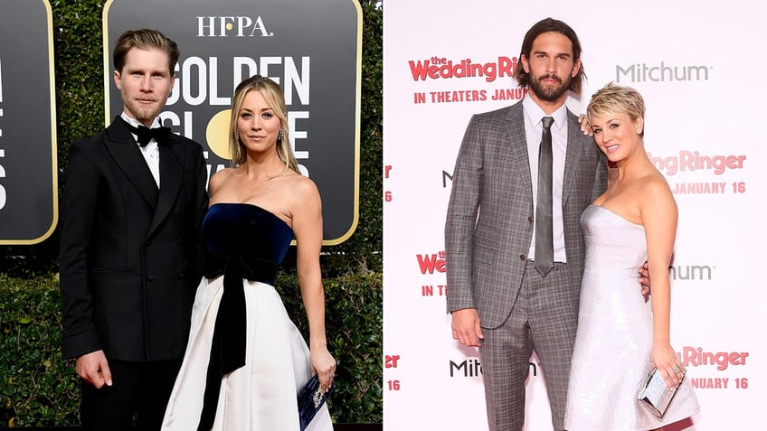 Kaley Cuoco pictured with ex husbands Karl Cook and Ryan Sweeting
