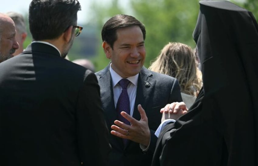 US Secretary of State Marco Rubio attends a National Day of Prayer event in the Rose Garde