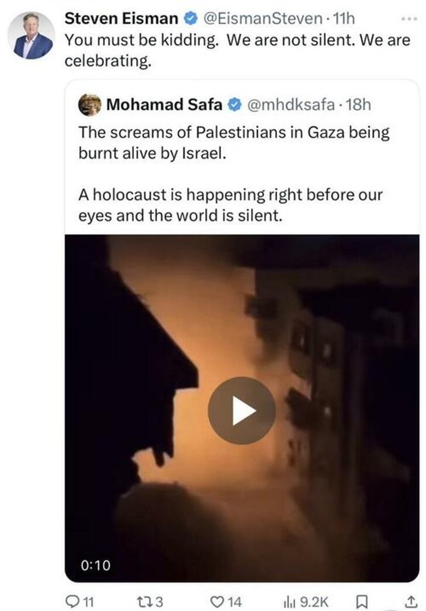 big short steve eisman on leave of absence from investment firm after now deleted gaza tweet