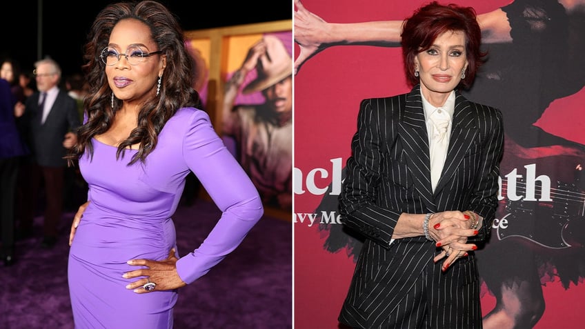 Side by side photos of Oprah Winfrey and Sharon Osbourne