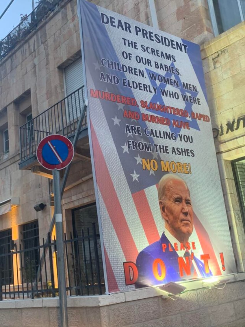 billboard thanking biden in jerusalem now criticizes him