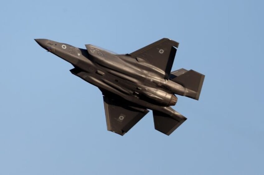 An Israeli F-35 warplane performs during an air show near the southern city of Beer Sheva