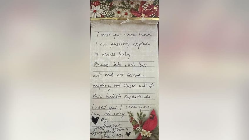 An alleged love note from Firerose to Billy Ray Cyrus