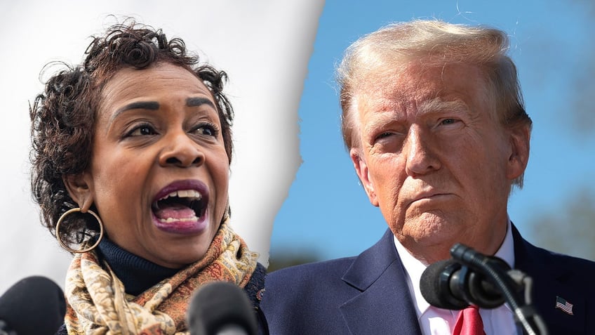 Rep. Yvette Clarke of New York and Donald Trump