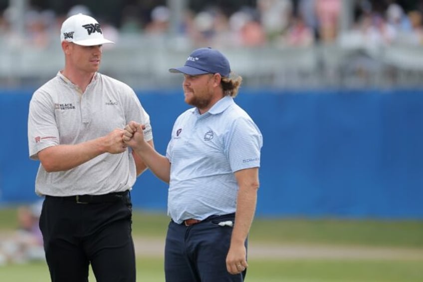 American pairing Patrick Fishburn and Zac Blair head the leaderboard heading into Sunday's