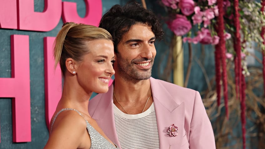 Justin Baldoni and his wife at a premiere