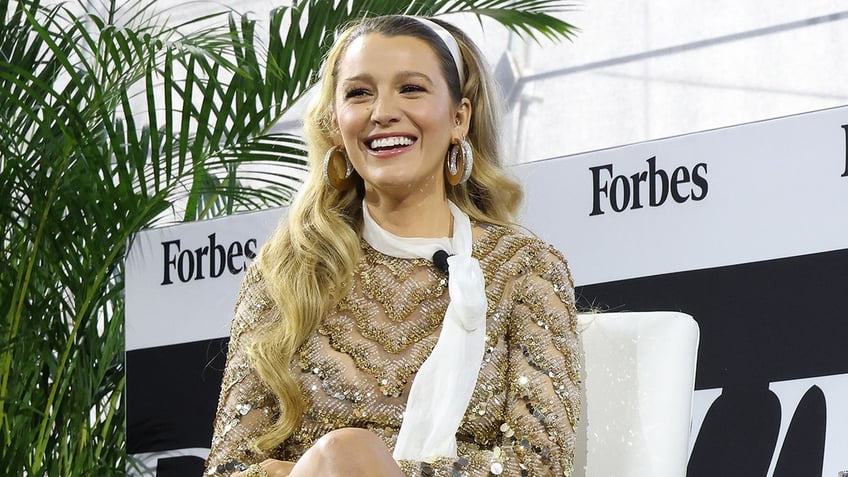 Blake Lively rocked a sparkling gold mini dress