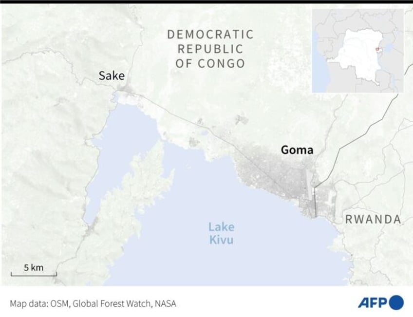 Goma and Sake in eastern Democratic Republic of Congo