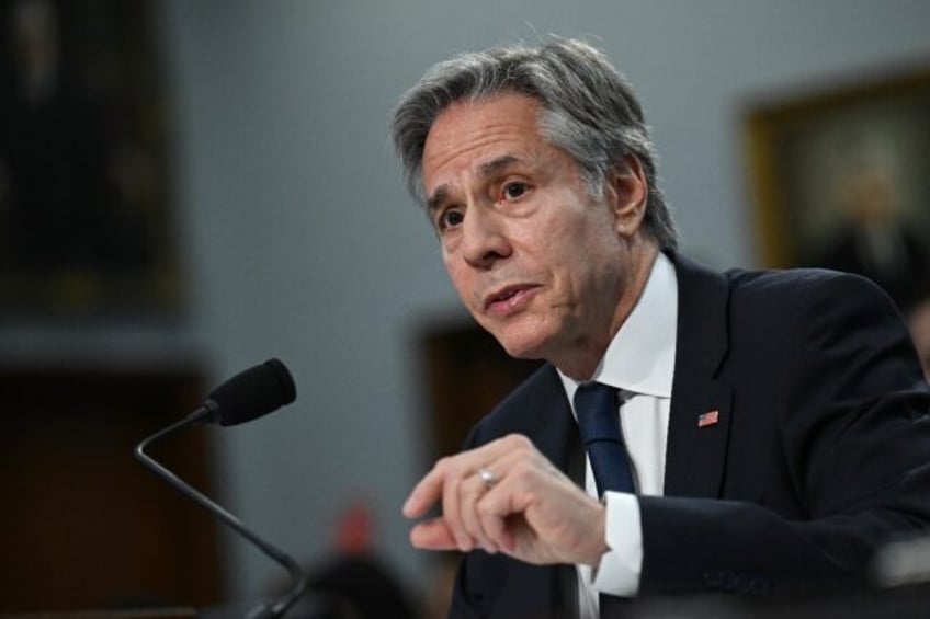 US Secretary of State Antony Blinken is seen on Capitol Hill in Washington on May 22, 2024