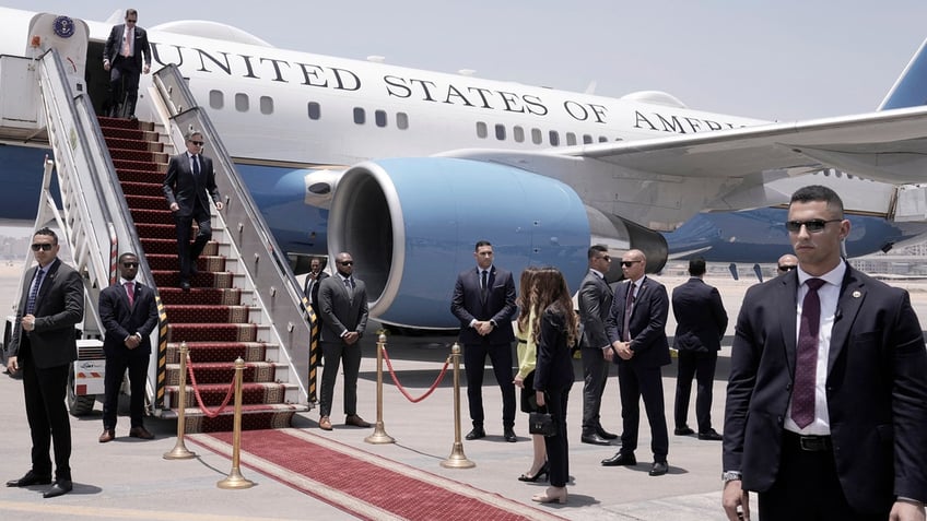 U.S. Secretary of State Antony Blinken arrives at Cairo airport, Egypt.