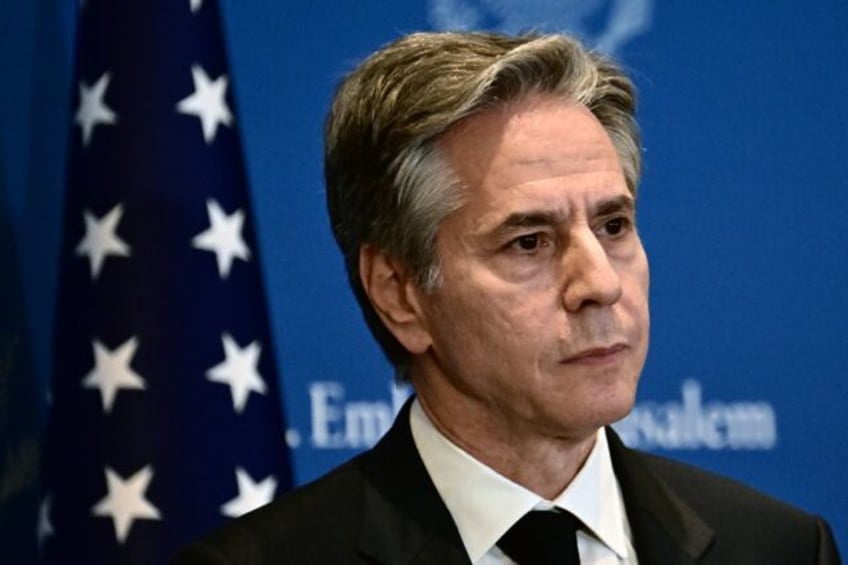 US Secretary of State Antony Blinken in Tel Aviv on January 9, 2024, during his week-long trip aimed at calming tensions across the Middle East