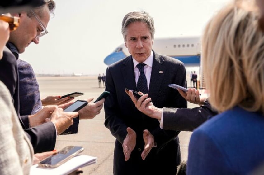 US Secretary of State Antony Blinken speaks to reporters after his meeting with the Egypti