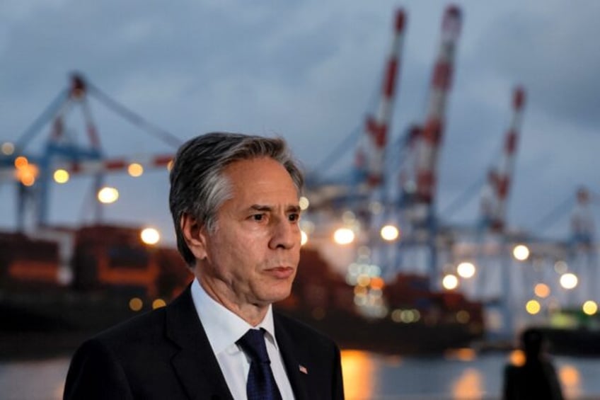 US Secretary of State Antony Blinken speaks to the press at the port of Ashdod in southern