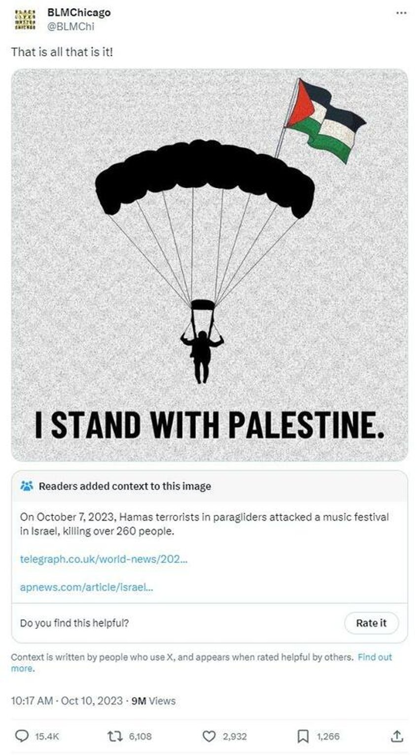 blm deletes tweet celebrating hamas rave massacre then doubles down