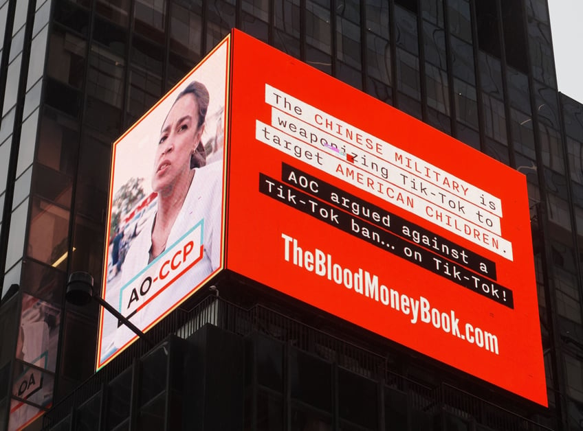 blood money times square billboard hits ao ccp for pro tiktok stance