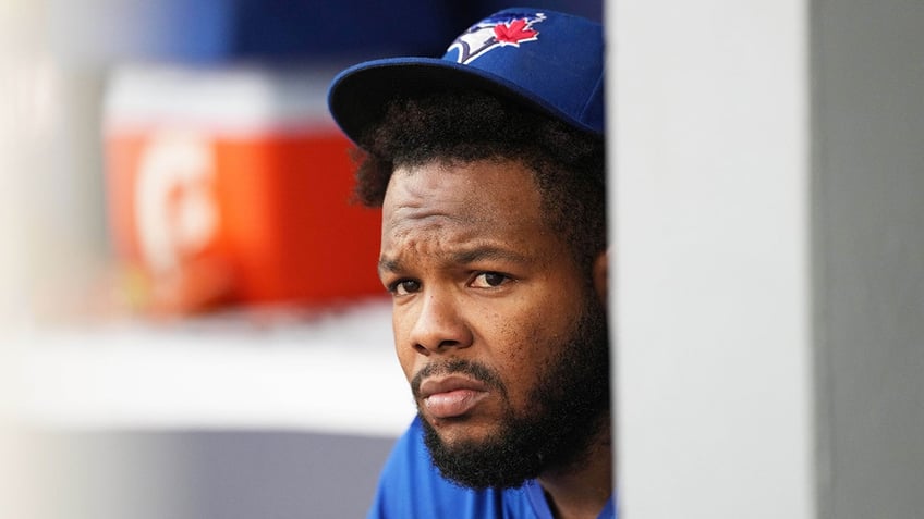 Vladimir Guerrero Jr. looks on