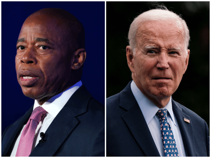 blue on blue nyc mayor eric adams tells biden to visit migrant hotel