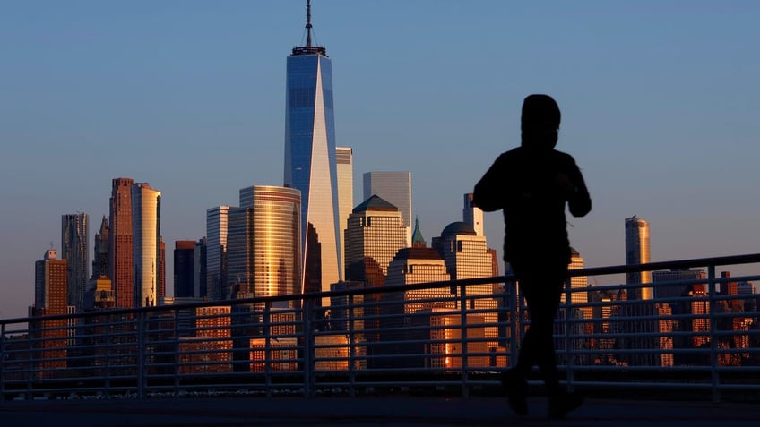 lower manhattan at sunset