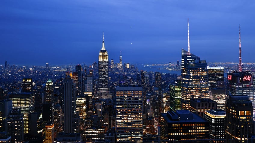 New York City skyline at night