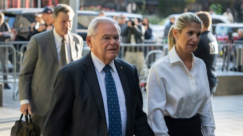 bob menendez wife nadine arrive at court for arraignment on federal corruption charges