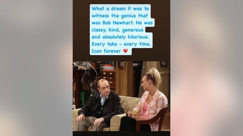 kaley cuoco instagram tribute to bob newhart