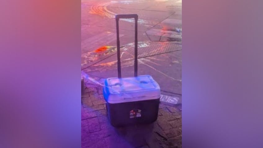 Cooler with IED placed near Bourbon and Orleans Streets