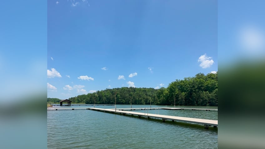 View from lake dock at Camp Bud Schiele