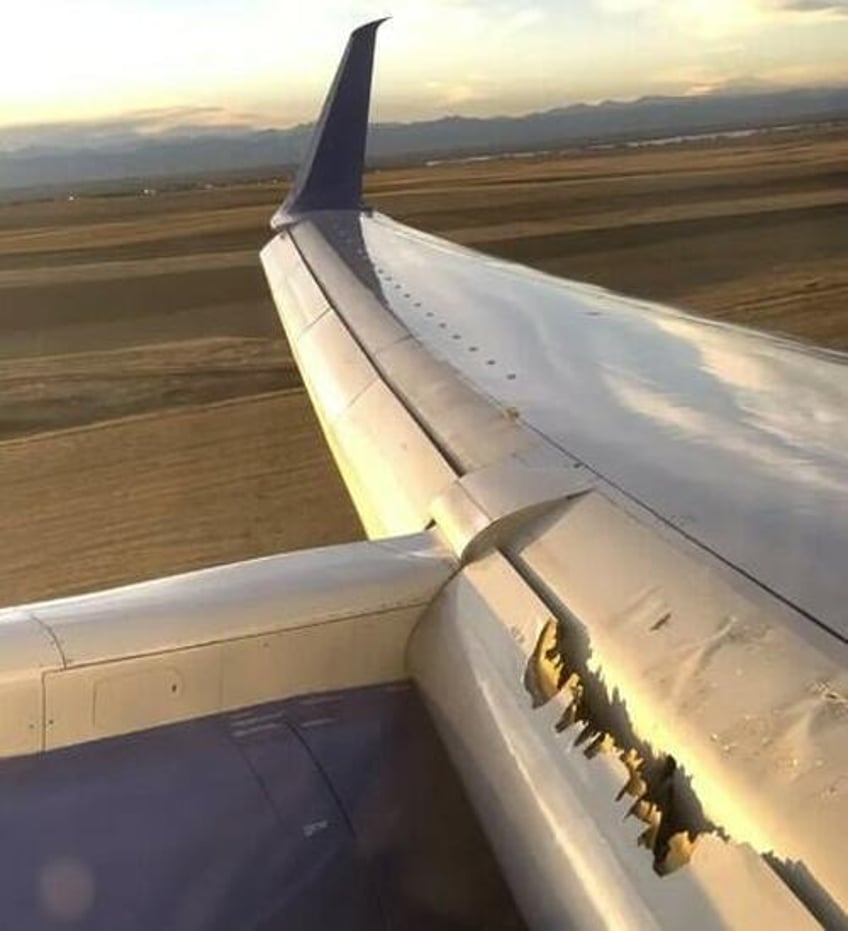 boeing 757 200 diverted from route after suffering damage to one of its wings