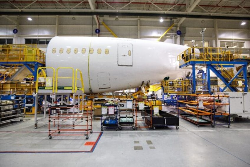 The factory floor at Boeing's North Charleston, South Carolina, manufacturing facility for