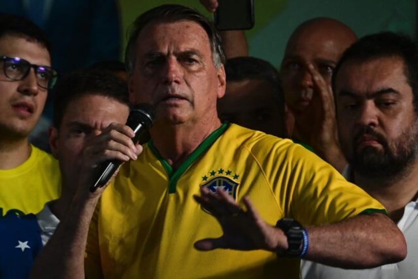 Former Brazil President Jair Bolsonaro, seen here at a political rally on March 16, 2024