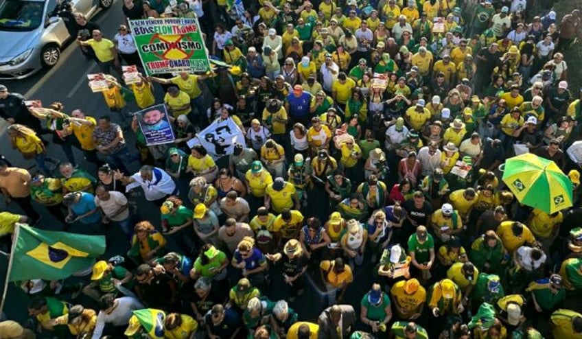 Supporters of Brazil's former president Jair Bolsonaro marched in Brasilia to demand amnes