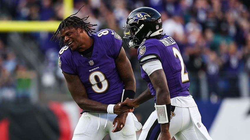 Lamar Jackson and Tyler Huntley