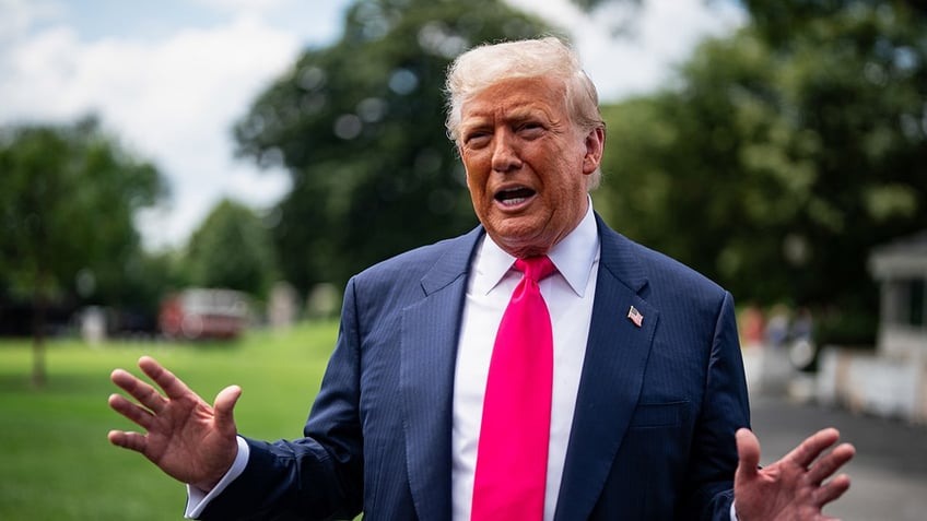 Trump speaks to reporters