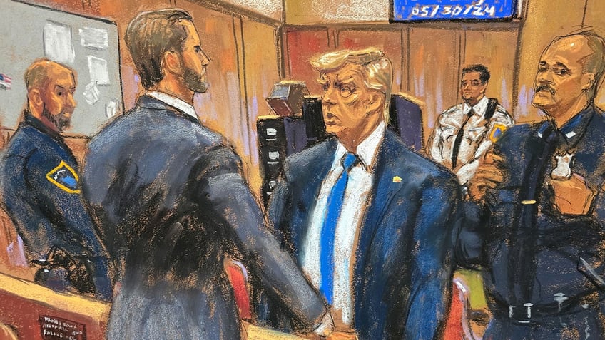 Donald Trump attends his criminal trial