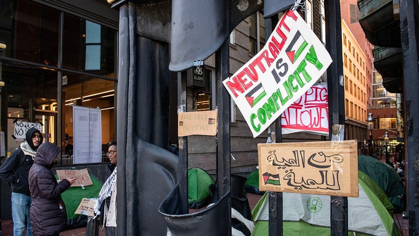 Anti-Israel encampment by Emerson College