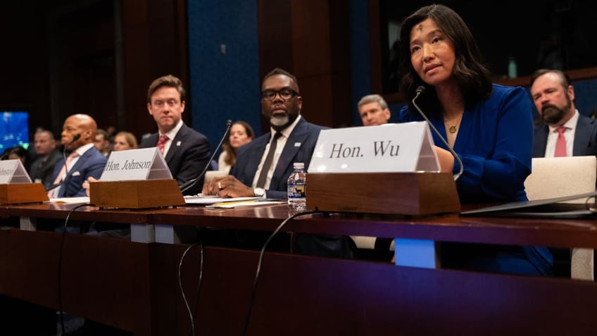 WASHINGTON, DC- MARCH 5: Boston Mayor Michelle Wu testifies during a House Committee on Oversight and Government Reform hearing titled "A Hearing with Sanctuary City Mayors" in Washington, DC on March 5, 2025. (Photo by Nathan Posner/Anadolu via Getty Images)