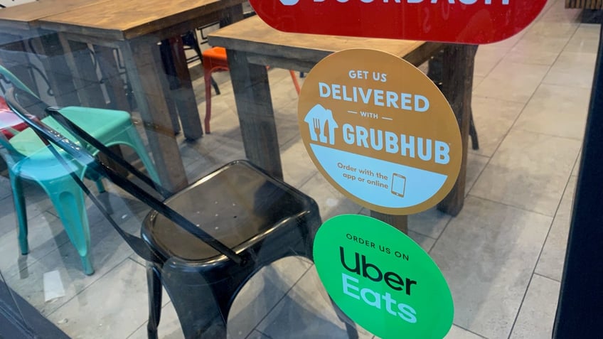 Food delivery service signs