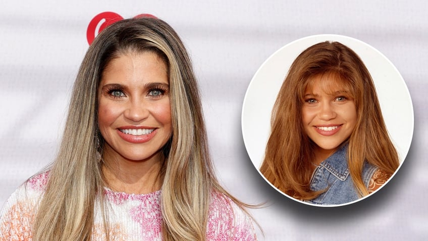 Actress Danielle Fishel walks red carpet, starred on Boy Meets World.