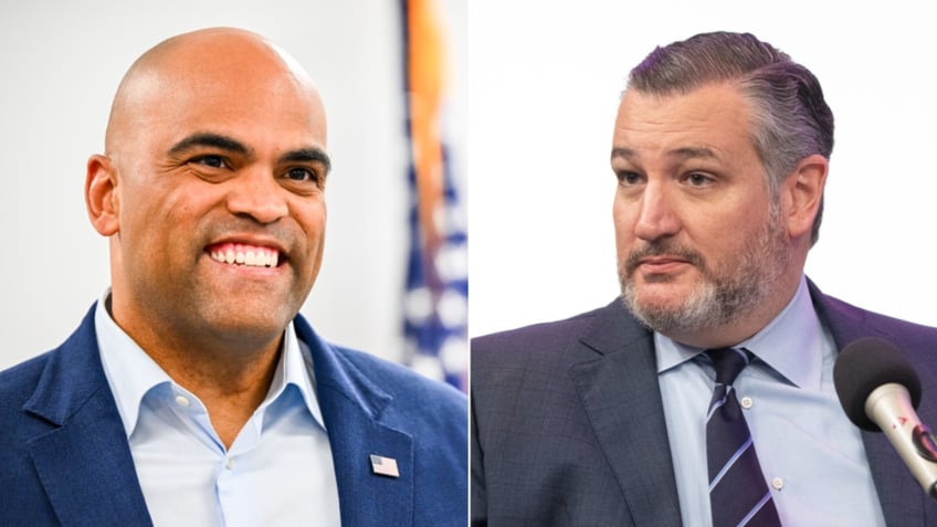 Colin Allred, left; Ted Cruz, right