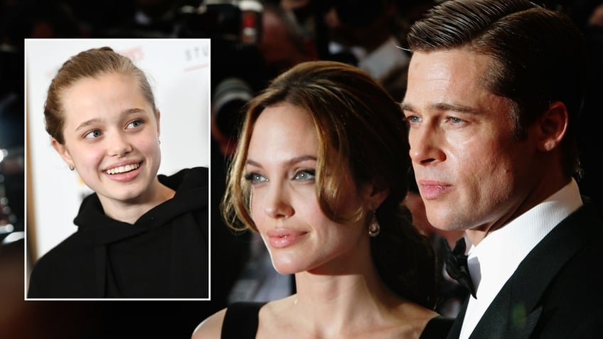 Shiloh and Angelina plus Brad Pitt